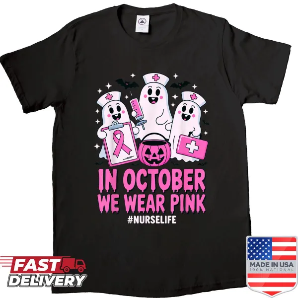 Nurse ghost design supporting Breast Cancer Awareness