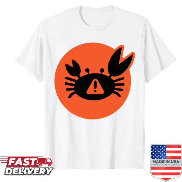 Cartoon crab driving a JDM car on a T-shirt, celebrating drifting culture.