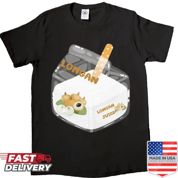 Cartoon design celebrating juice box love on a casual shirt
