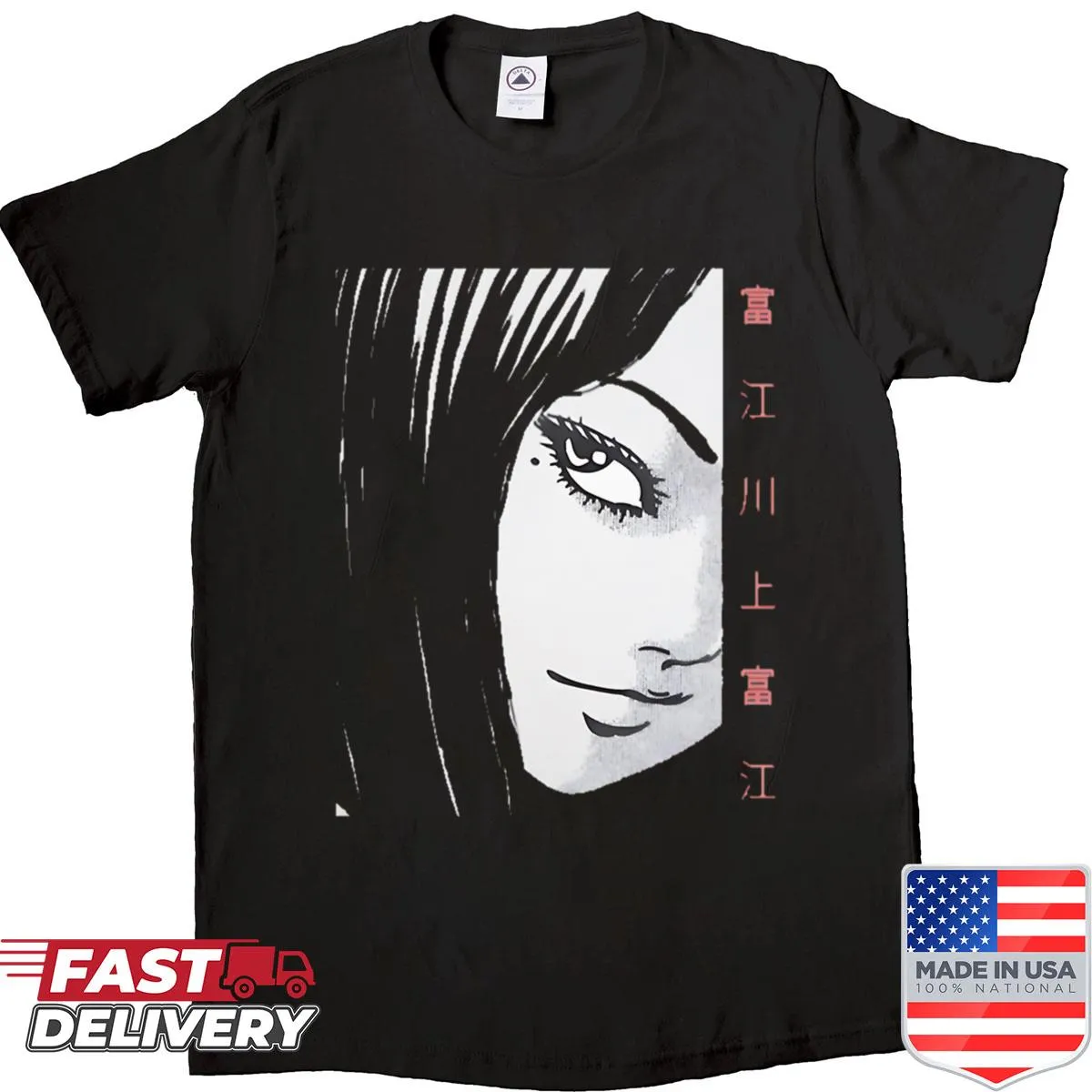 Tomie manga face art graphic shirt