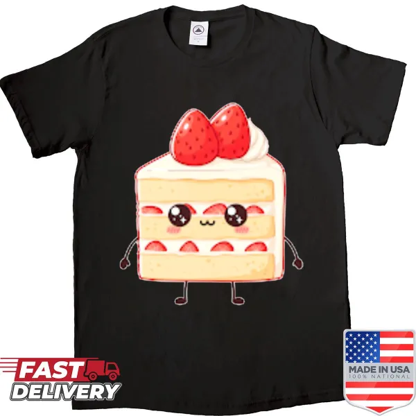 Cute kawaii cake graphic on a shirt