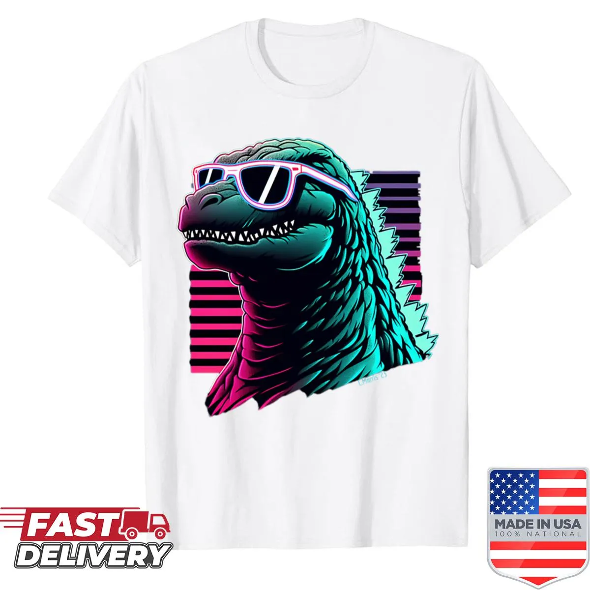 Cartoon lizard design on a fun T-shirt