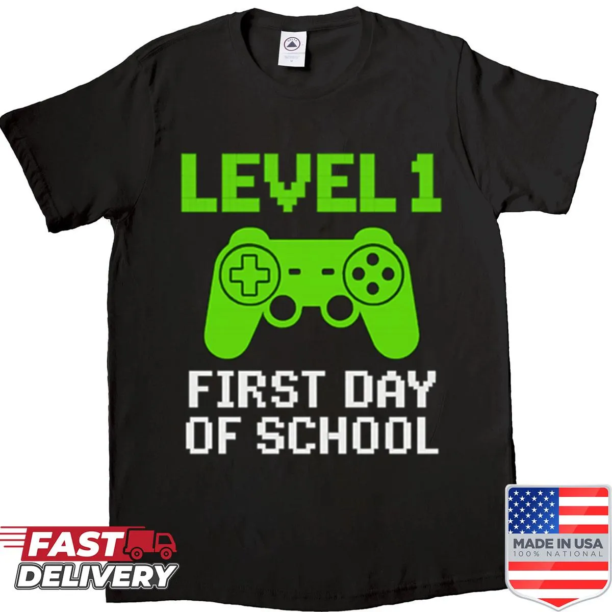 Level 1 graphic t-shirt for gamers returning to school