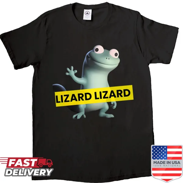 Playful meme-inspired lizard graphic for humor