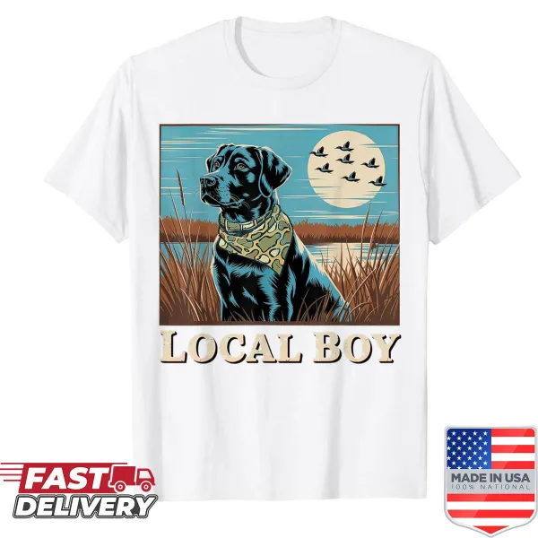 Black shirt with bold typography saying 'Local Boy'