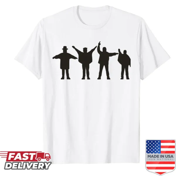 Minimalist Beatles shirt with simple line art of the famous pose