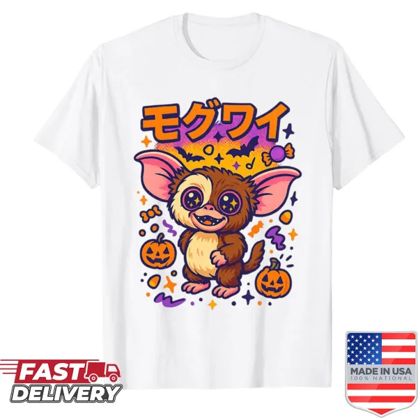 Halloween t-shirt featuring a Mogwai illustration.