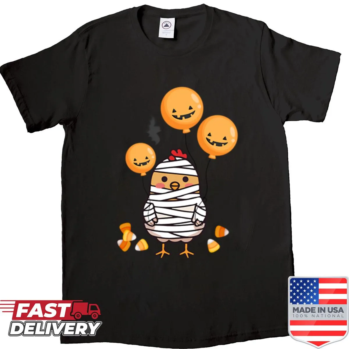 Cute mummy chick graphic shirt with balloons