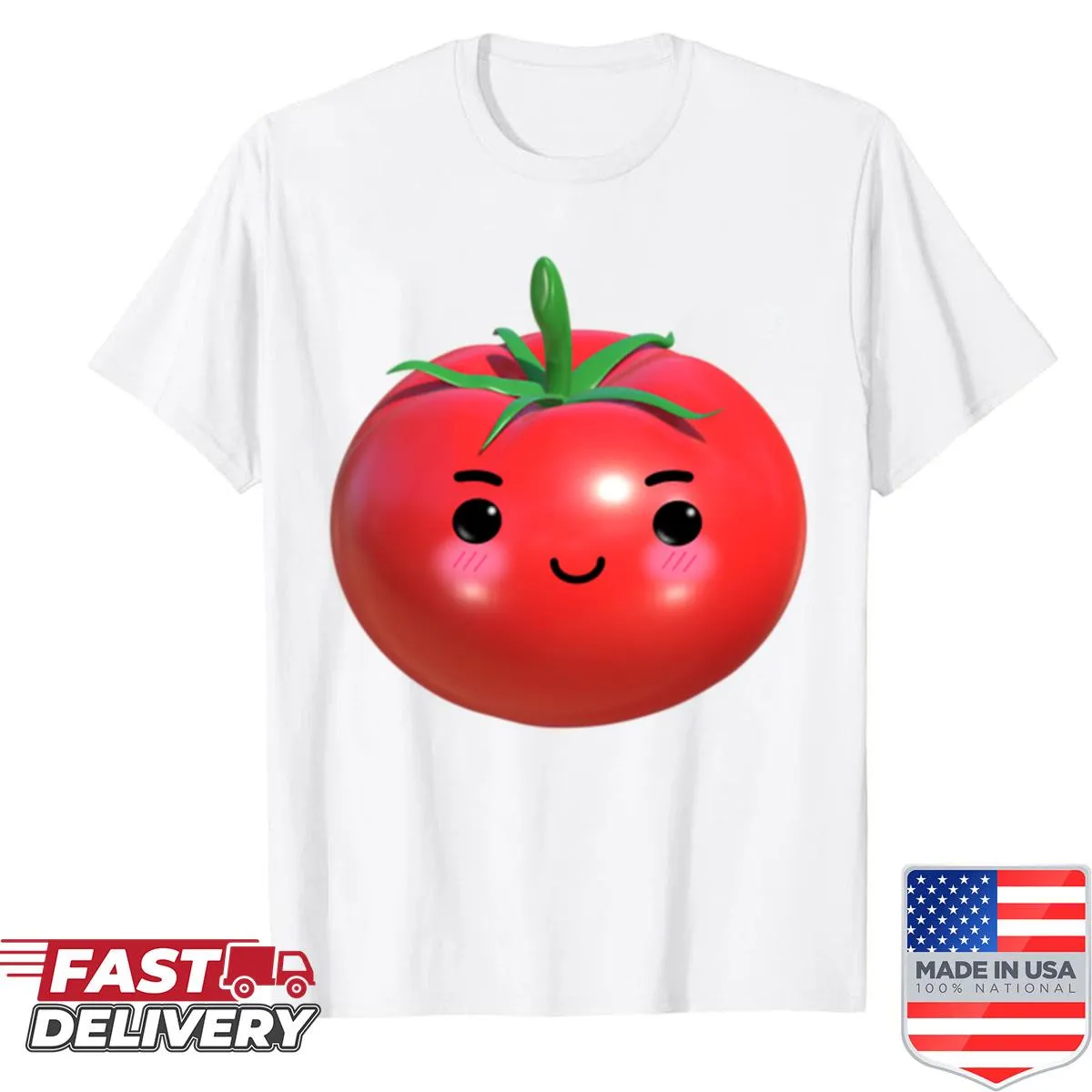 Cute shirt with an illustration of a tomato