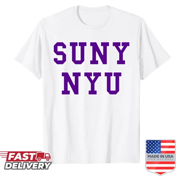 Parody shirt referencing New York University with humorous elements