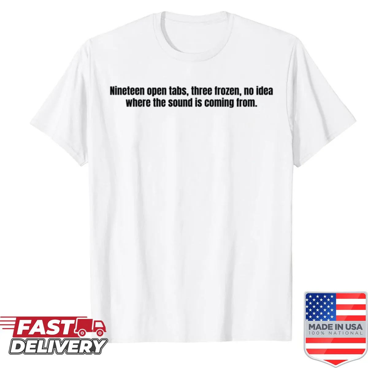 Funny techie open tabs graphic t-shirt