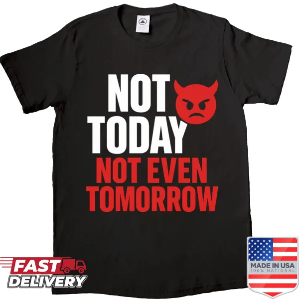 Funny shirt with devil emoji and humorous quote about procrastination