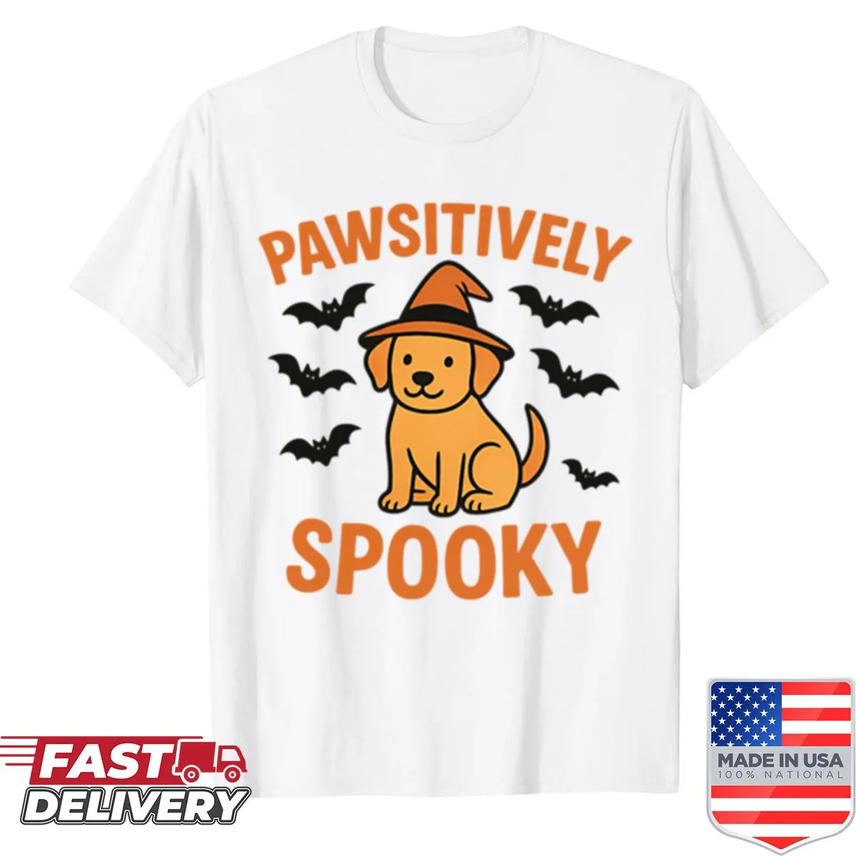 Halloween-themed shirt with a dog illustration for dog lovers.