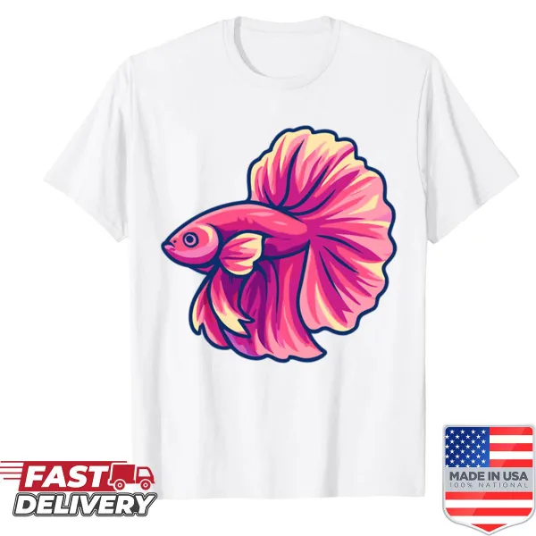 Elegant Betta fish illustration on a shirt