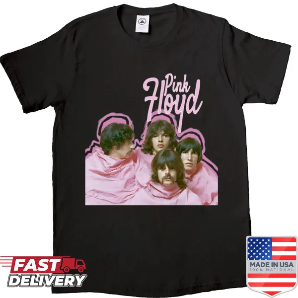 Retro Pink Floyd band portrait shirt in vintage style