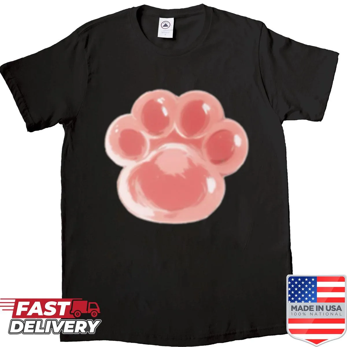 Cute pink paw print graphic t-shirt