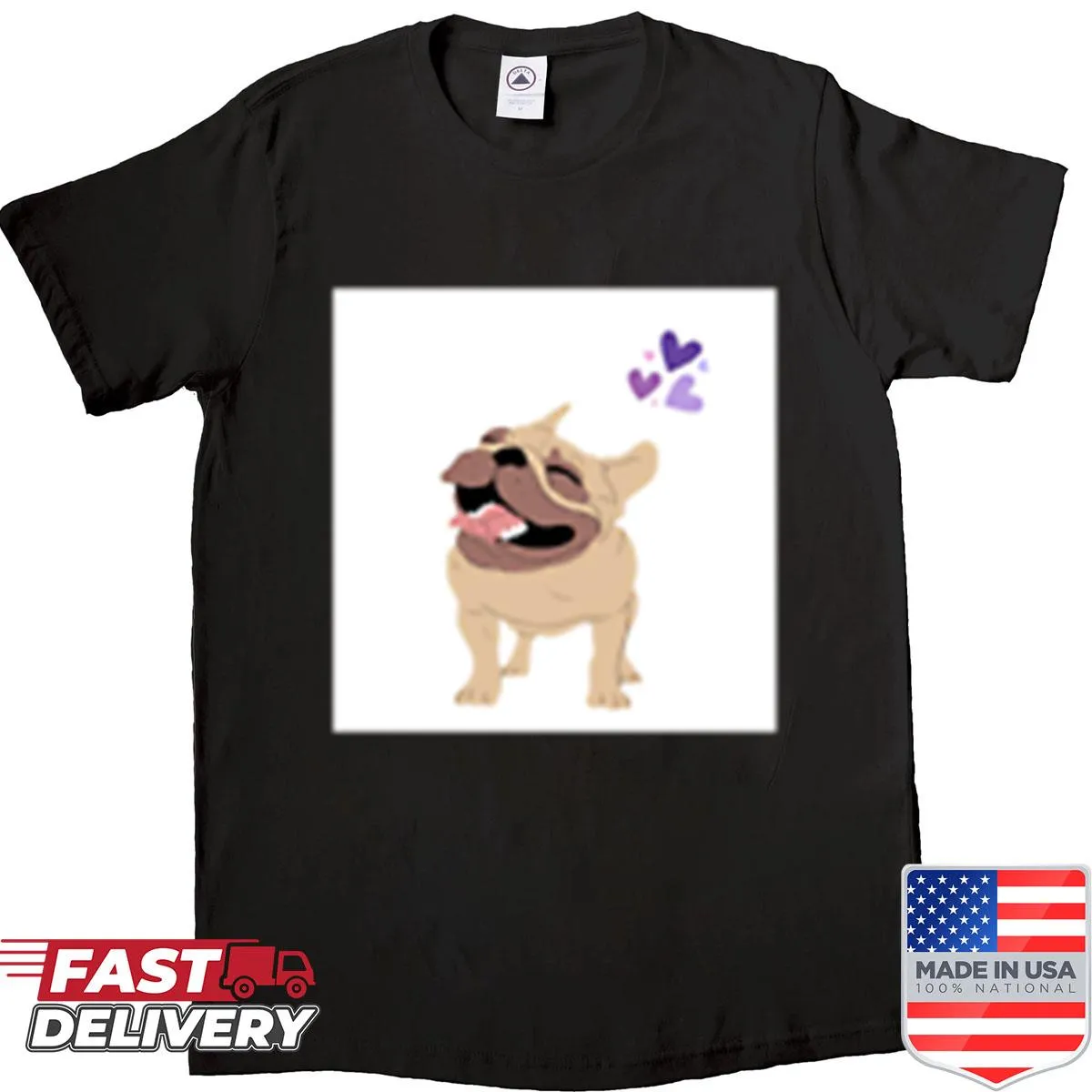 Emblematic pit bull graphic on a boxy t-shirt