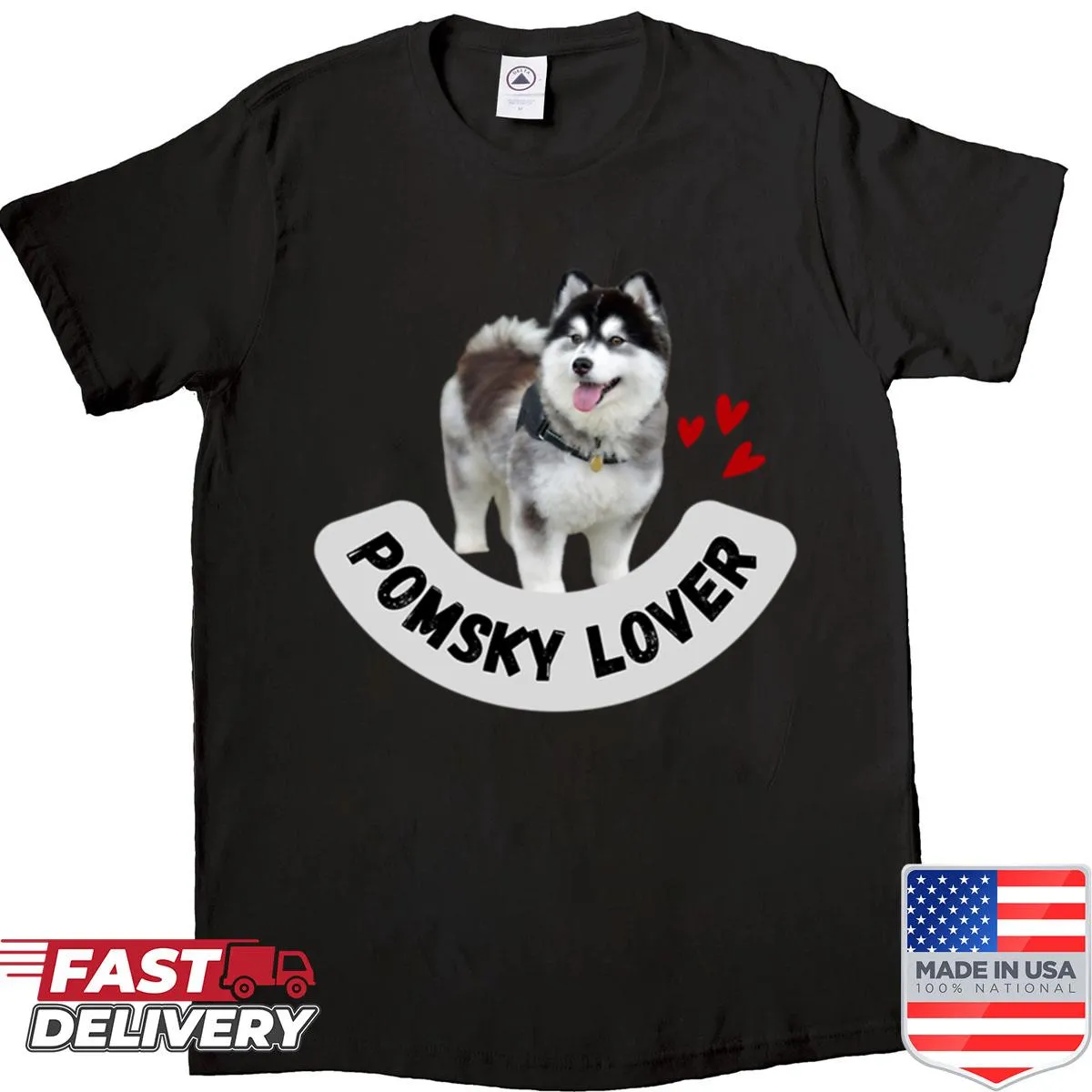 Vintage-style shirt dedicated to Pomsky lovers