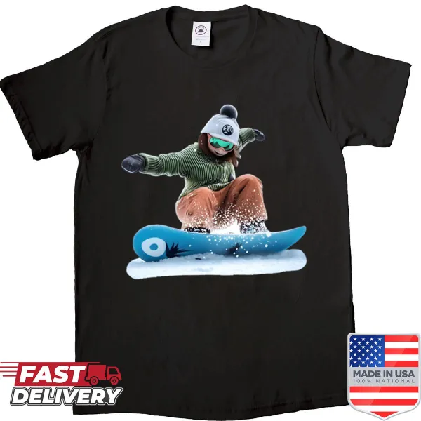 Kawaii snowboard girl graphic on a shirt