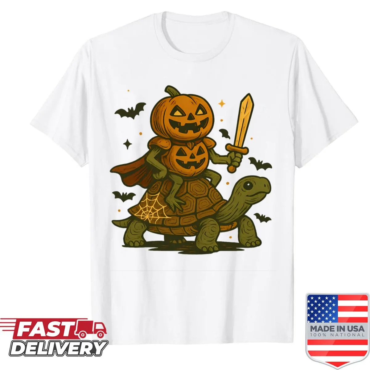 Cute Halloween shirt featuring a frog sitting on a pumpkin in a fun design