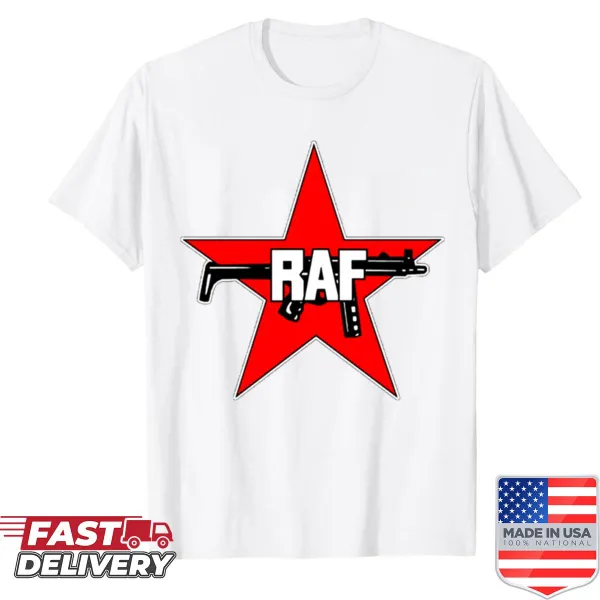 Bold typography T-shirt referencing the Red Army Faction
