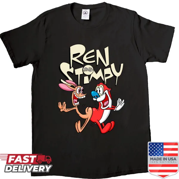 T-shirt featuring Ren and Stimpy illustrations