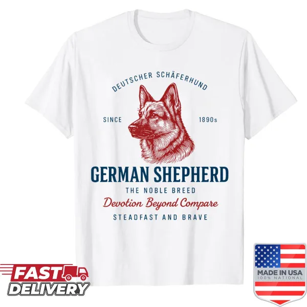 Vintage-style German Shepherd shirt with retro design