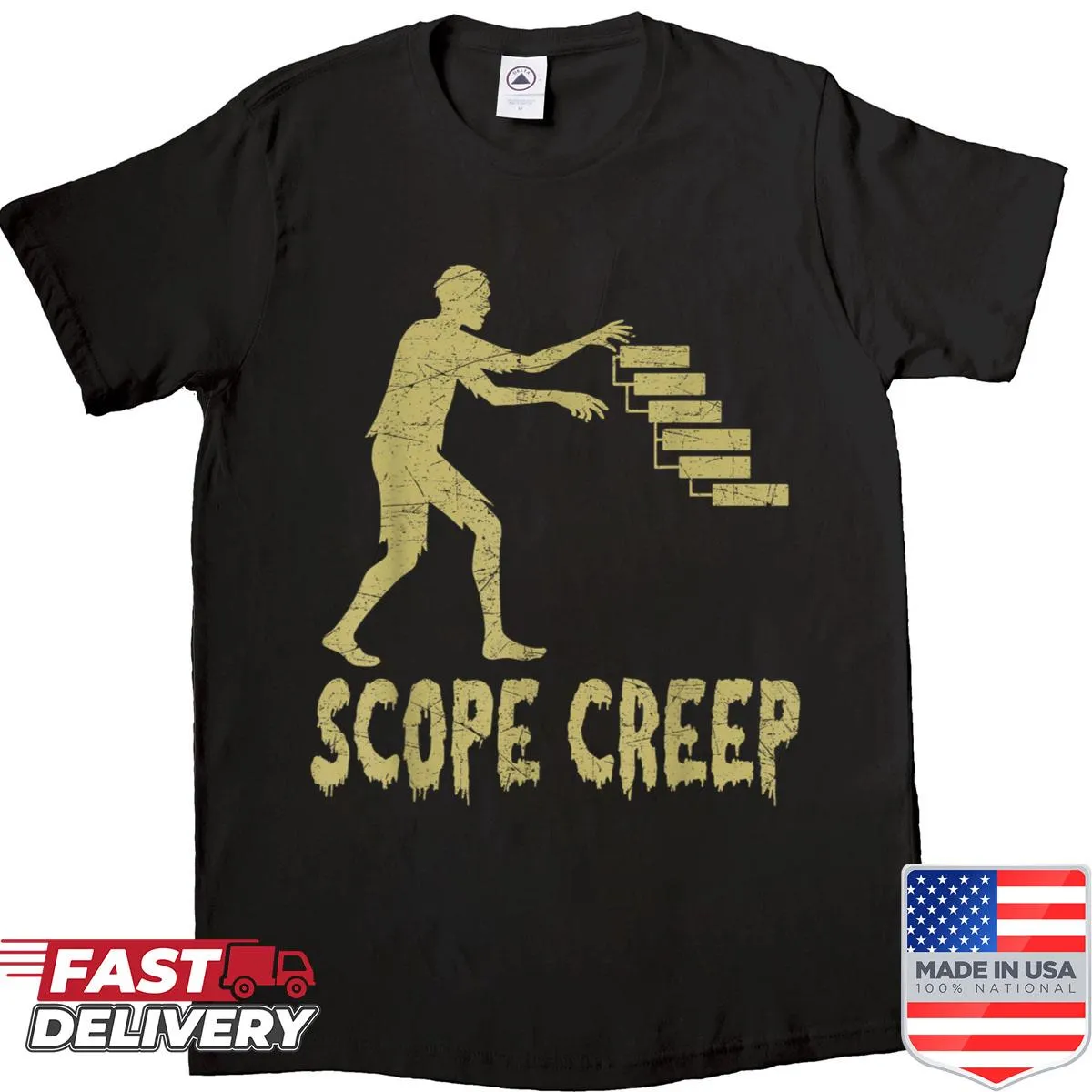 Humorous shirt addressing scope creep in project management