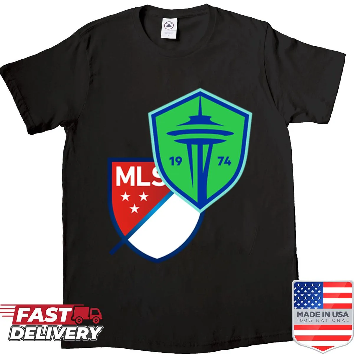 Shirt featuring the Seattle Sounders FC logo