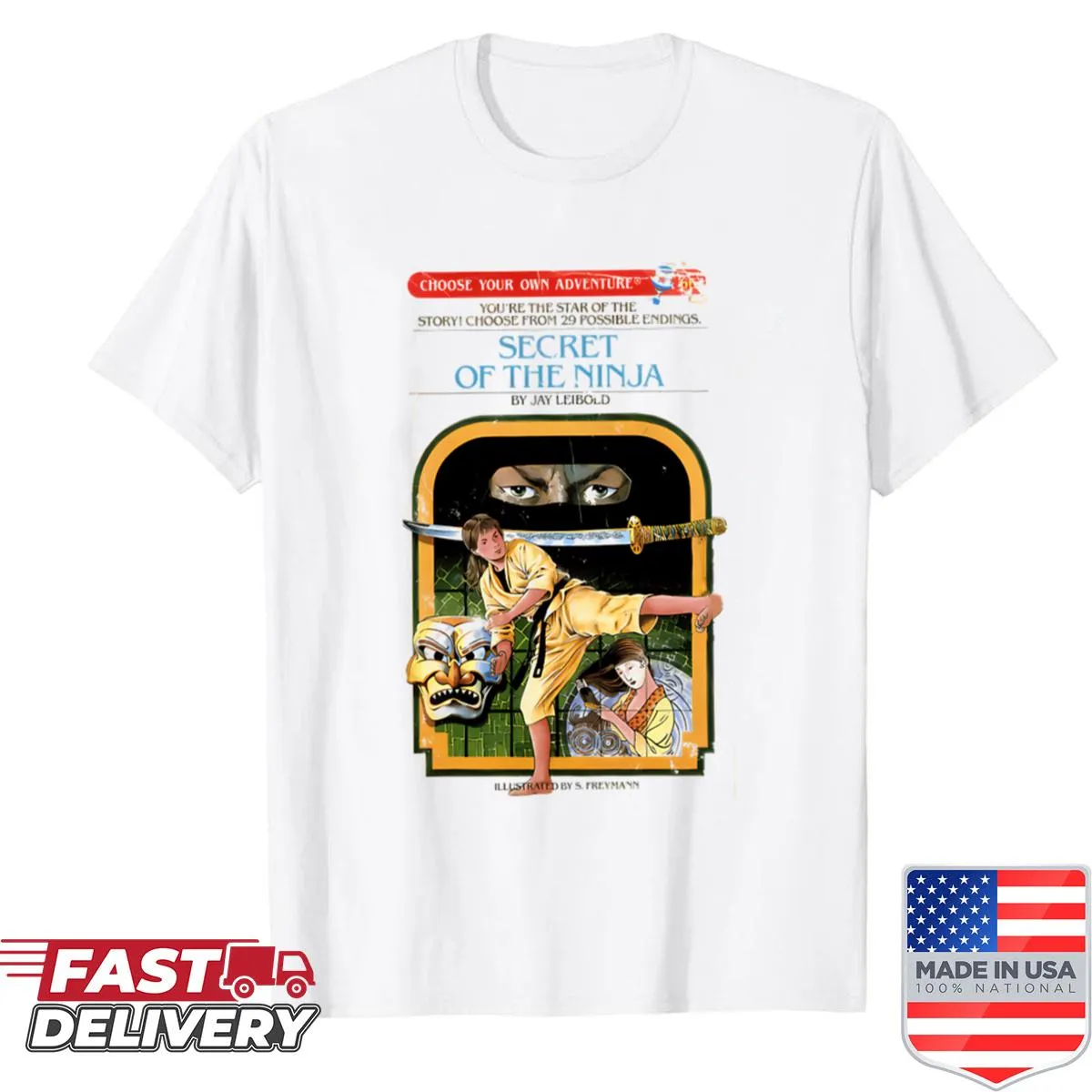 Shirt with 'Secrets Of The Ninjas' text design