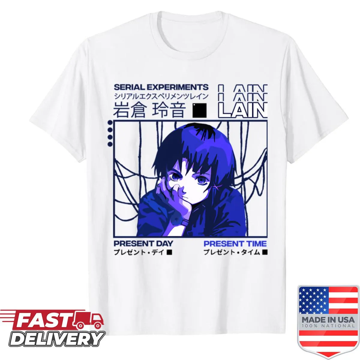 Graphic shirt inspired by Serial Experiments Lain anime