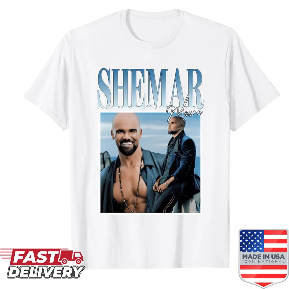 Stylized graphic inspired by Shemar Moore
