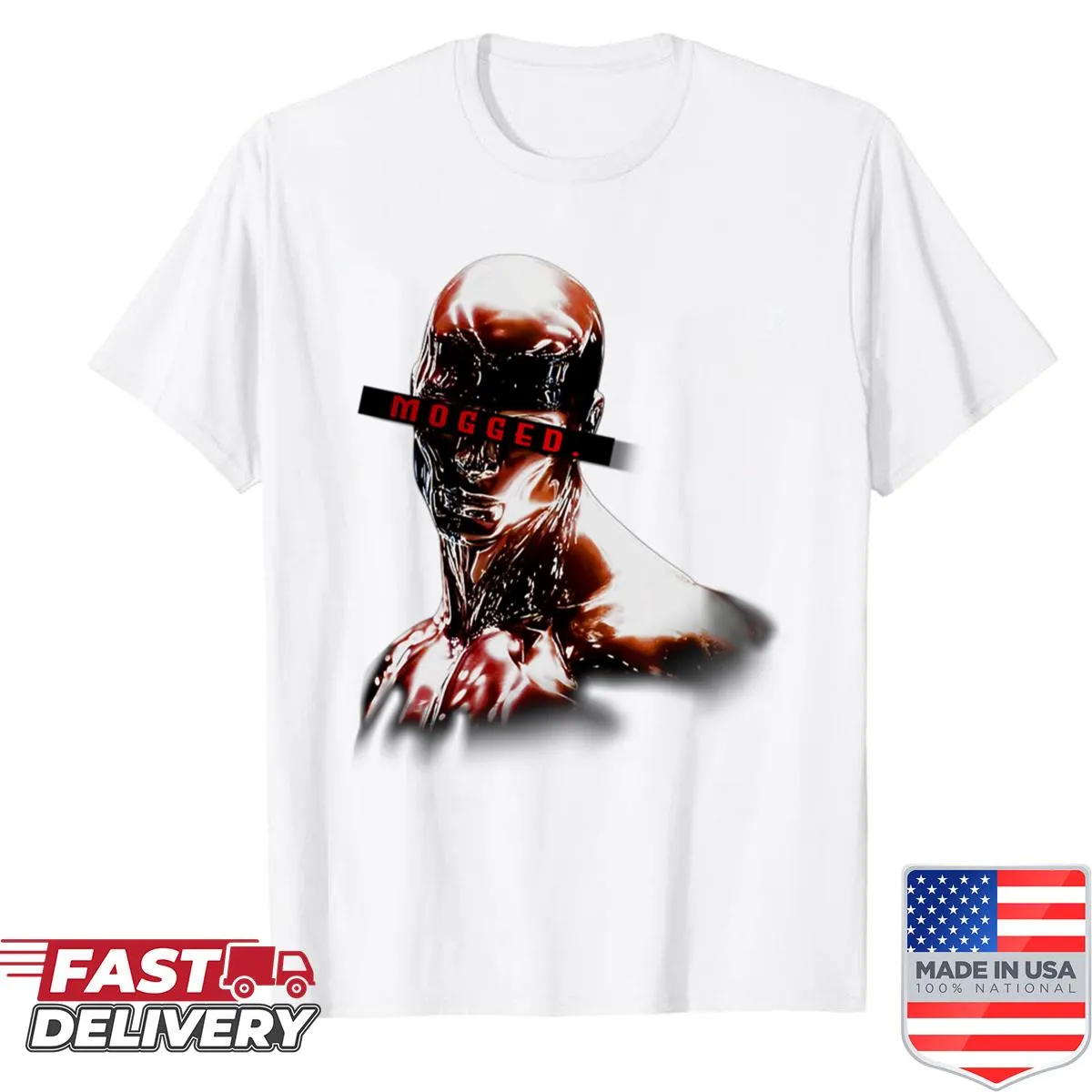 Whimsical Silver Surfer graphic shirt with oversized elements