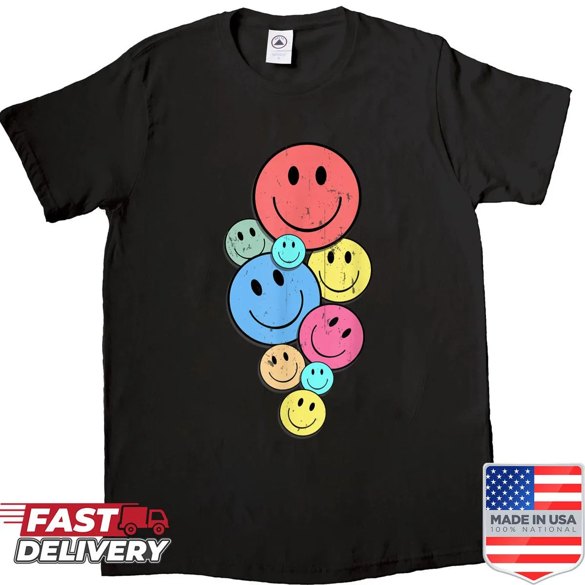 Vintage smiley face shirt for kids, toddlers, and women