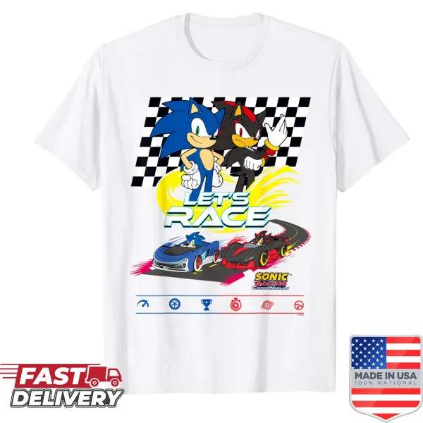 Sonic Vs Shadow racing graphic shirt