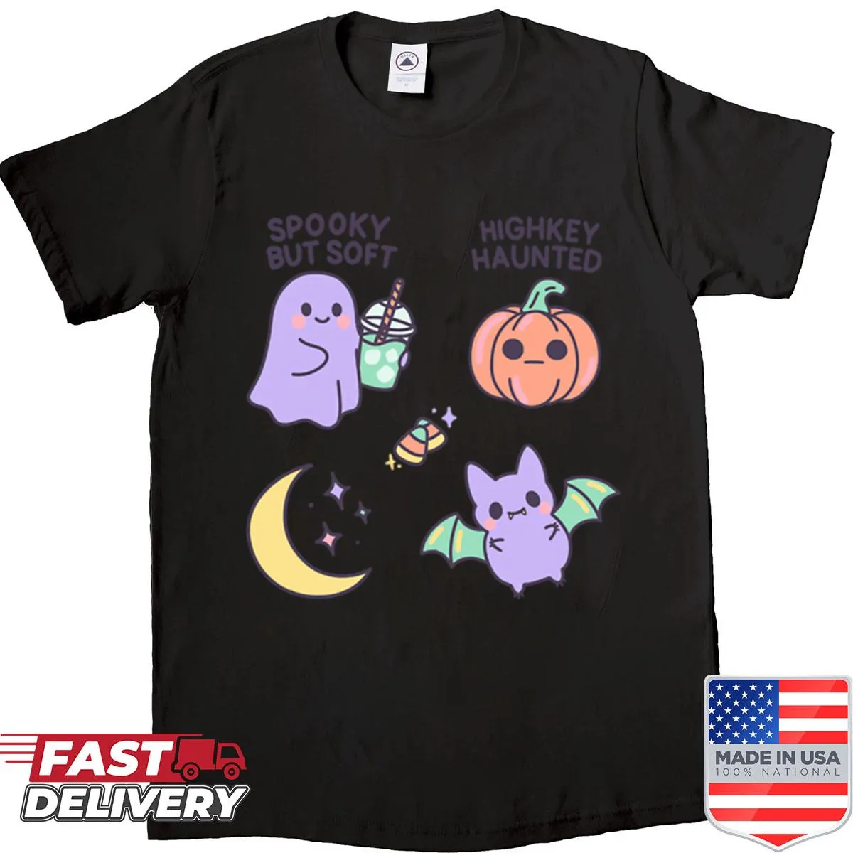 Cute pastel Halloween design on a T-shirt for Gen Z