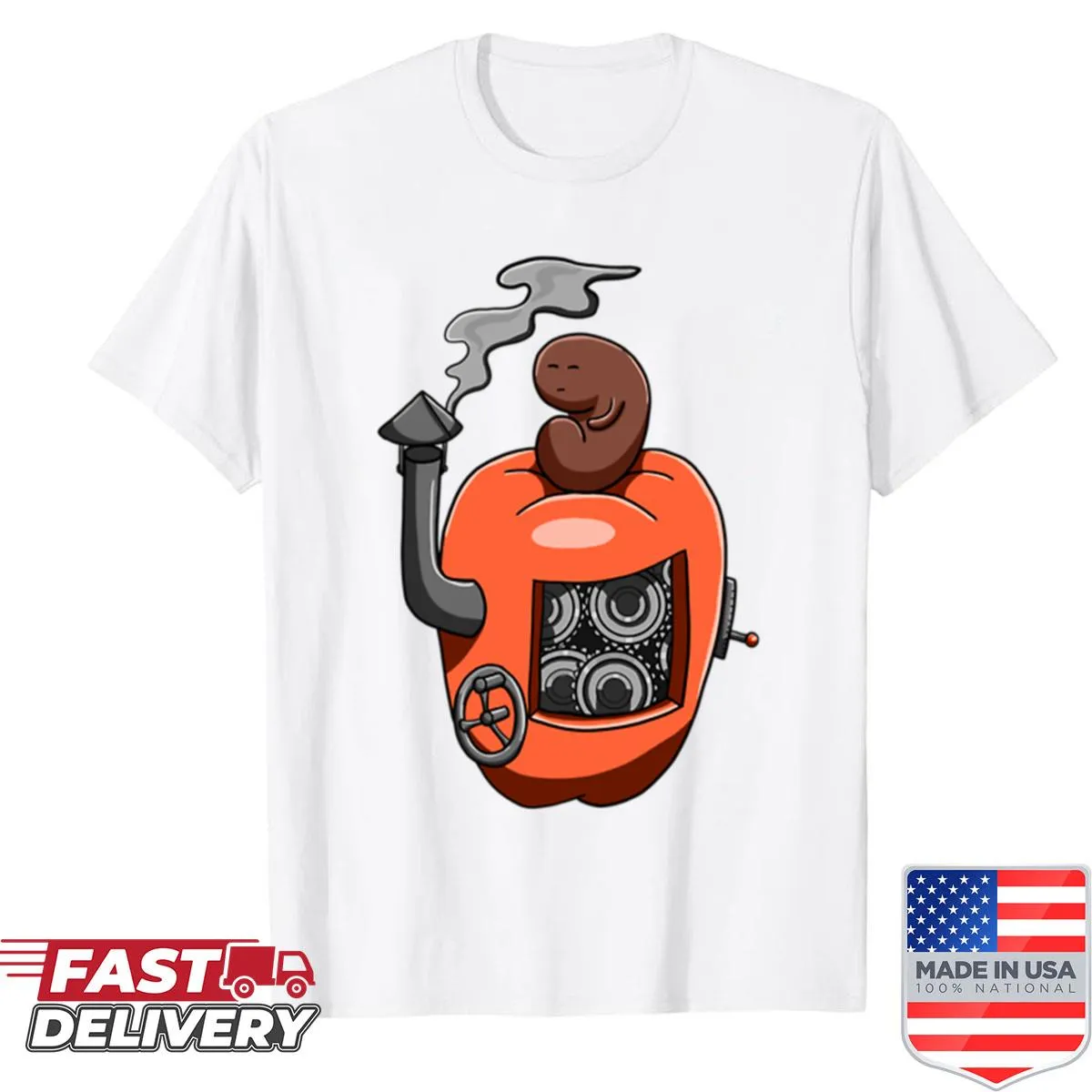 Whimsical steampunk engine design featuring cashews