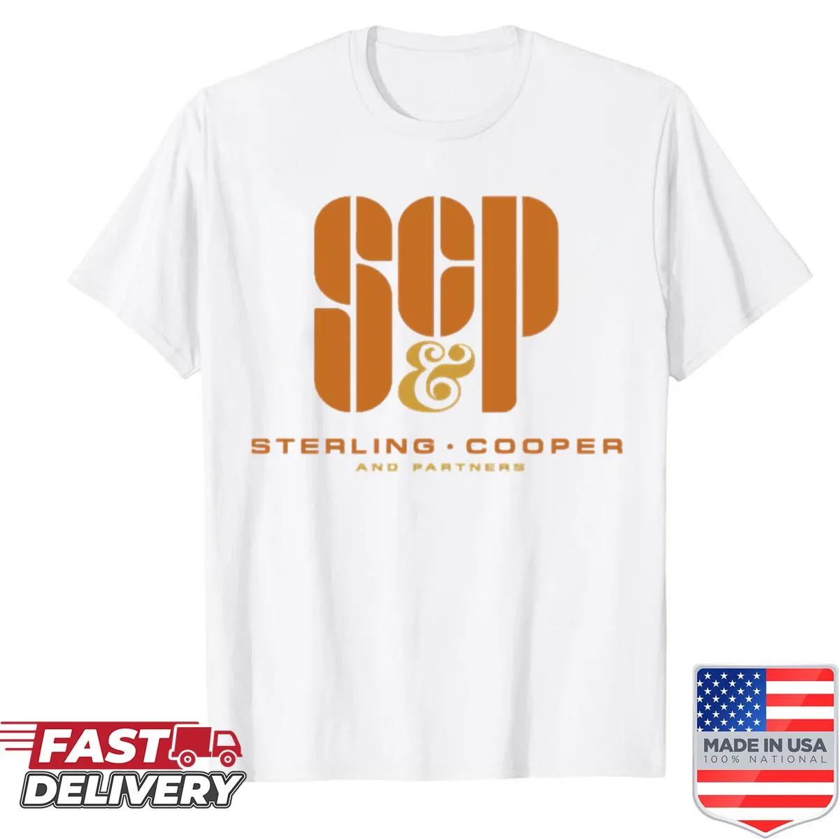 Vintage-inspired shirt featuring Sterling Cooper and Partners design