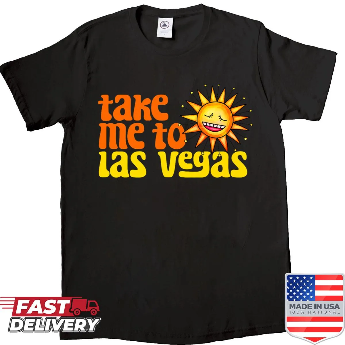 Retro Las Vegas travel shirt with playful vacation graphics