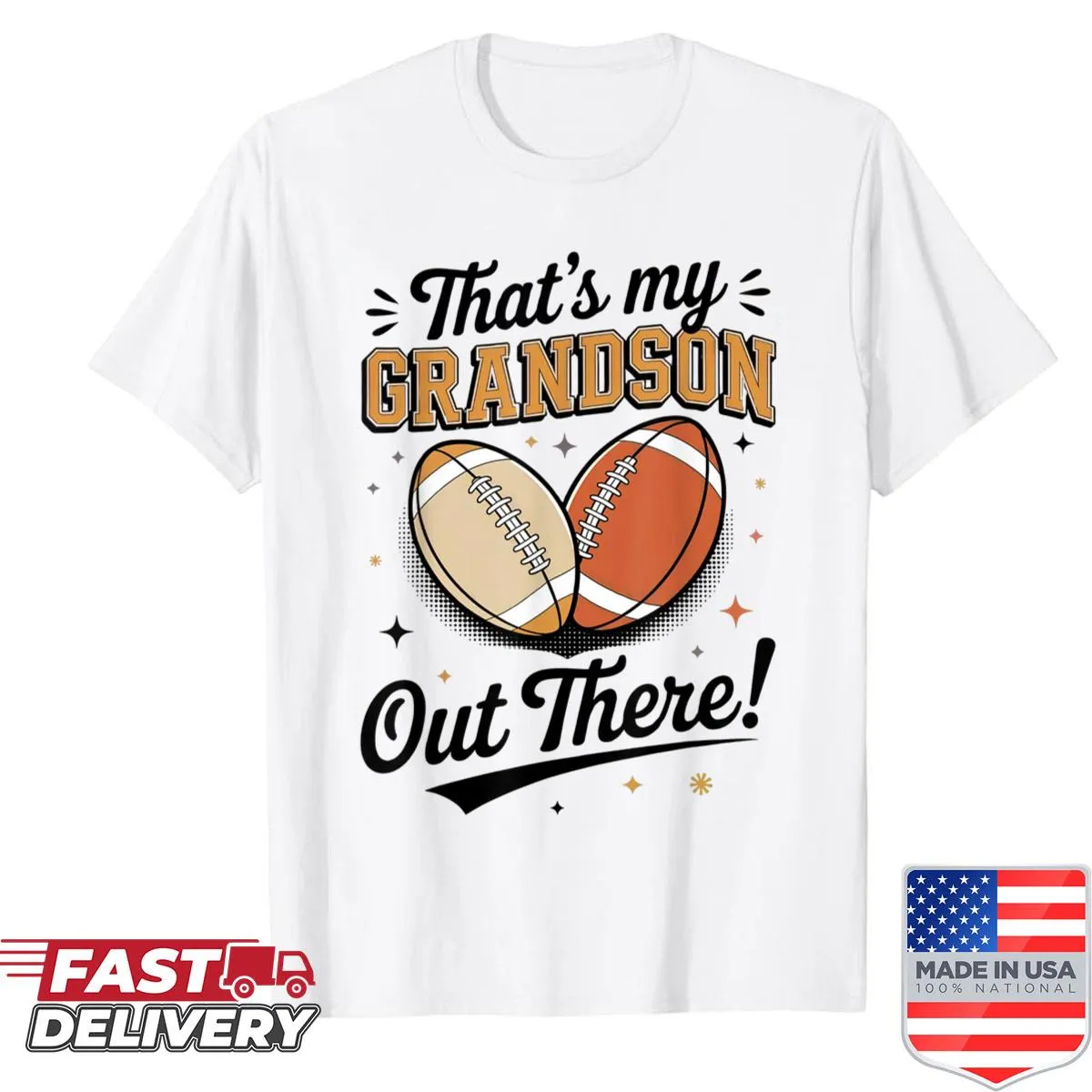 Funny grandma shirt with 'That's My Grandson Out There' text