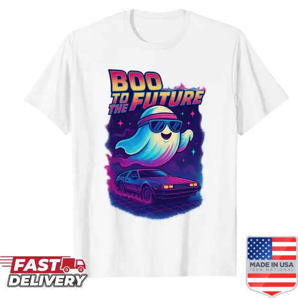 Retro oversized shirt with neon ghost parody design