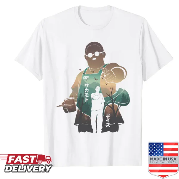 Illustration of a legendary hitman on a T-shirt