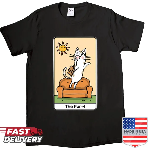 Oversized shirt featuring a cat as The Fool tarot card design