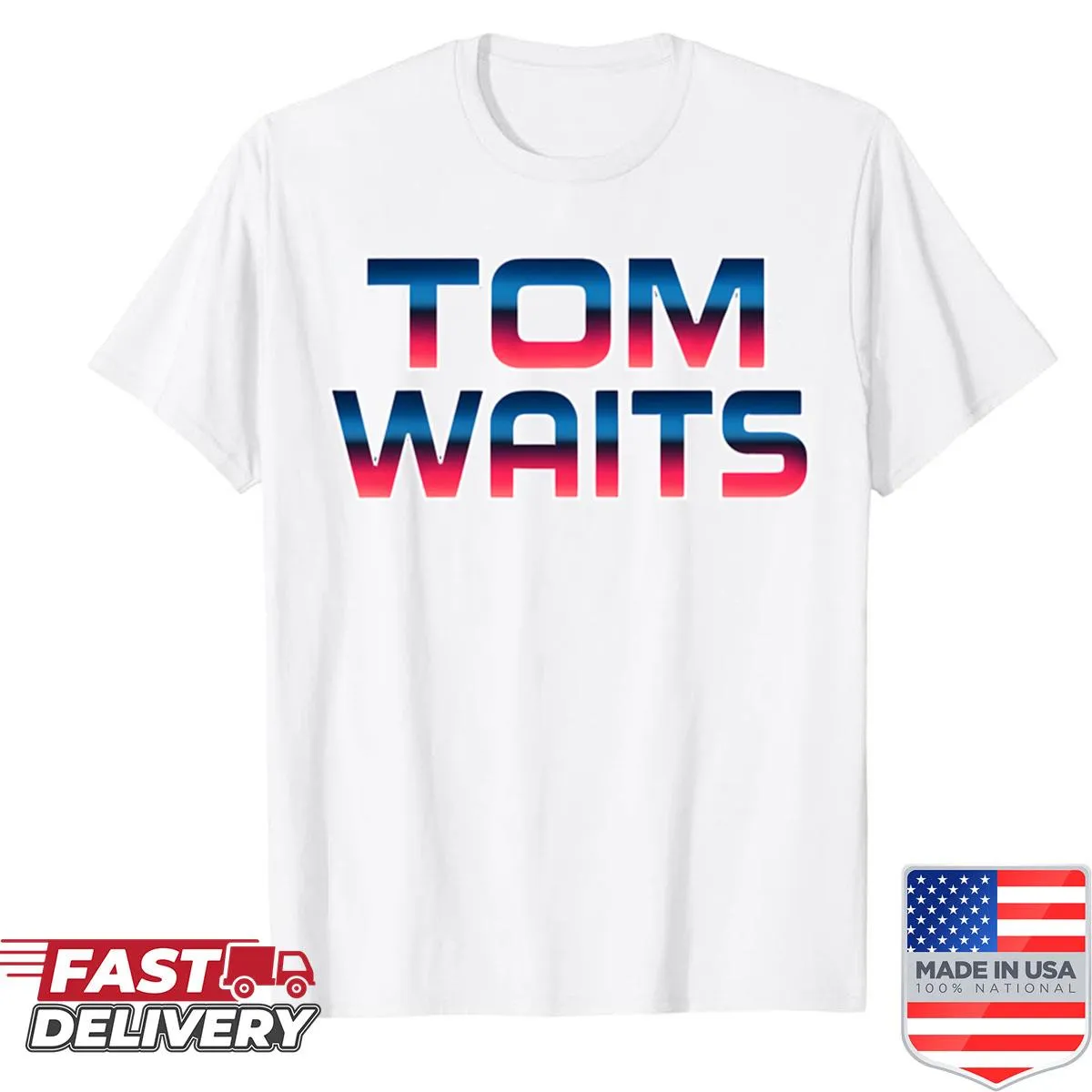 Shirt featuring a tribute to musician Tom Waits