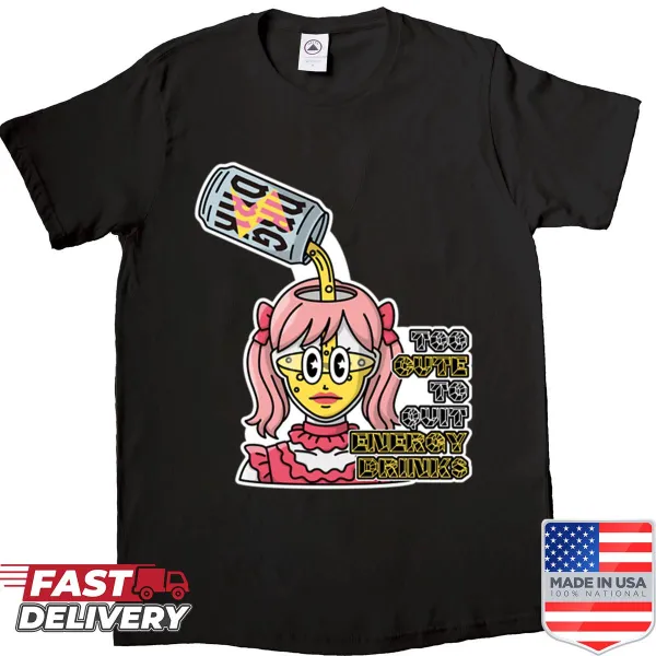 Kawaii gamer shirt featuring cute graphics and caffeine-themed text