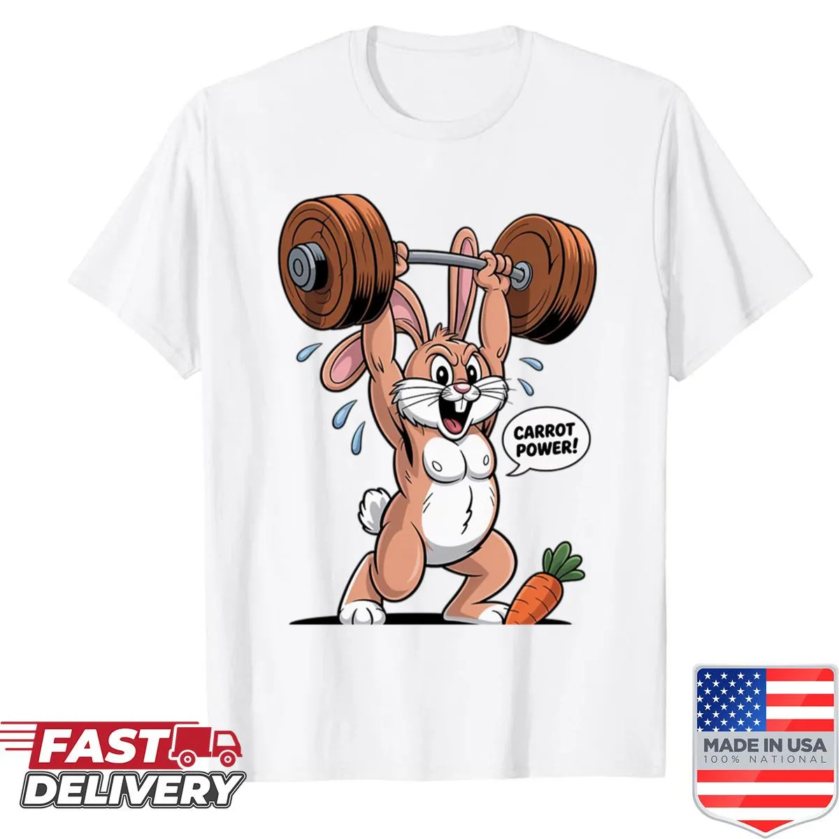 Cartoon shirt featuring a tough rabbit design