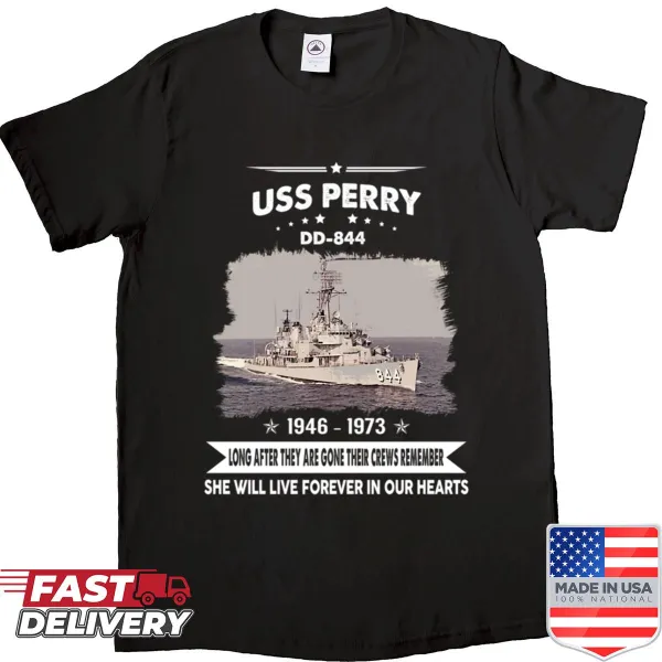 USS Perry DD 844 Navy veteran shirt with emblem design
