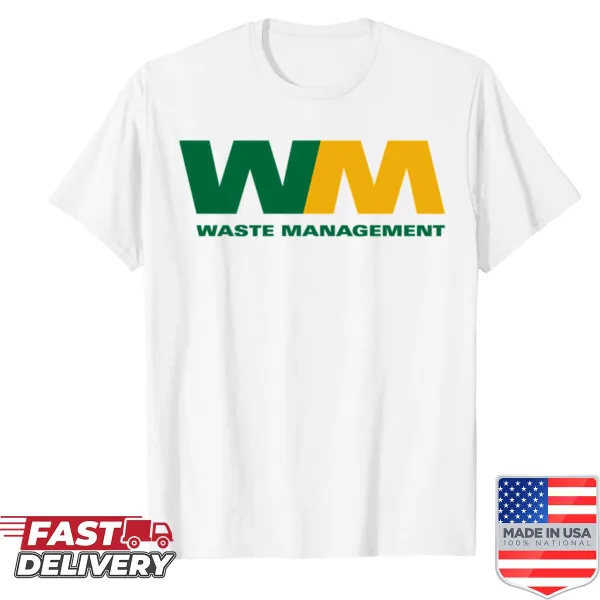 Waste Management logo graphic on a shirt