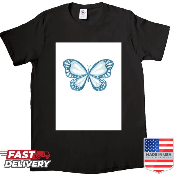 Minimalist shirt with a watercolor butterfly illustration