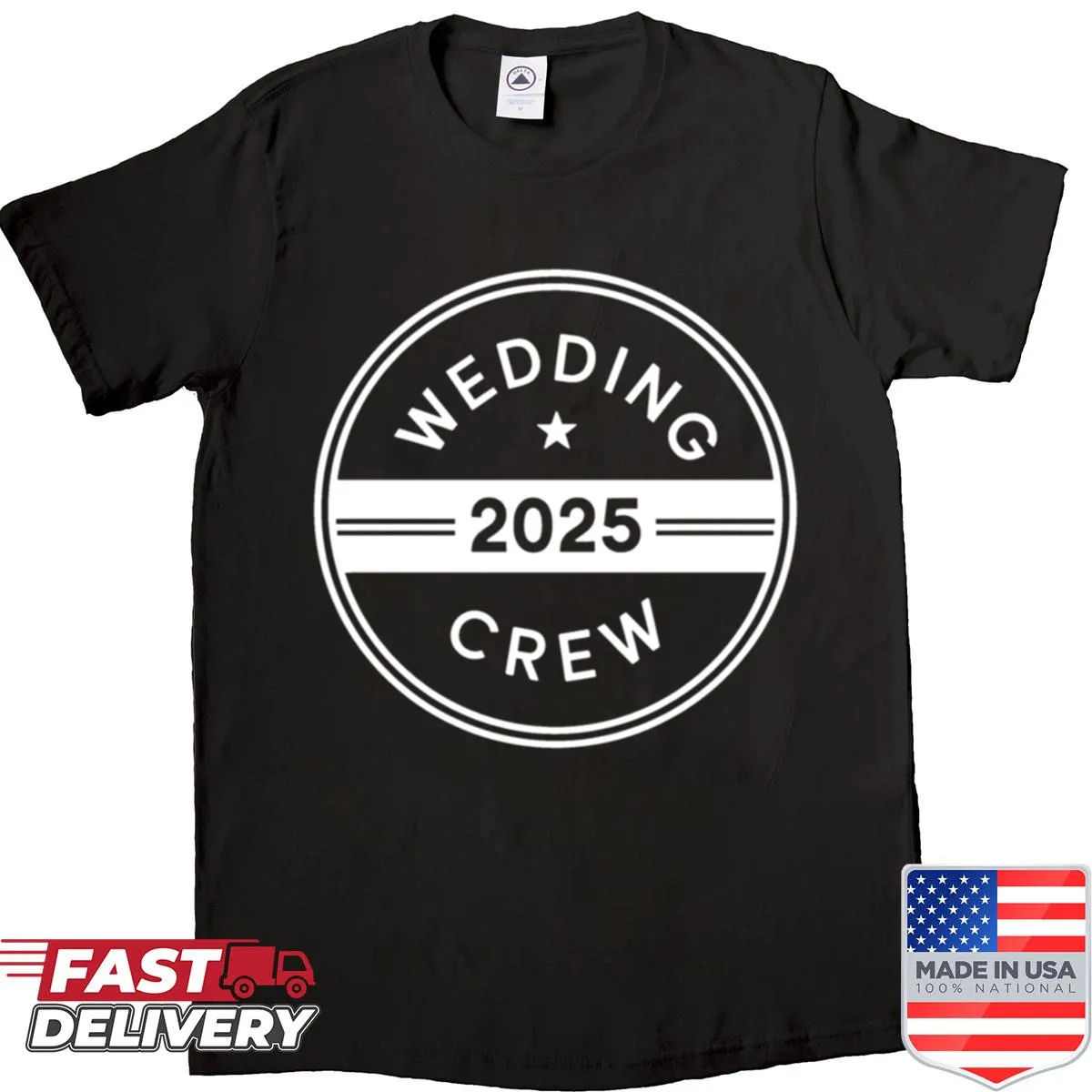 Stylish shirt for wedding crew featuring 2025 design
